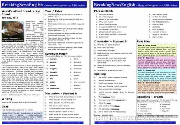 A 2-Page Mini-Lesson - Bread Recipe