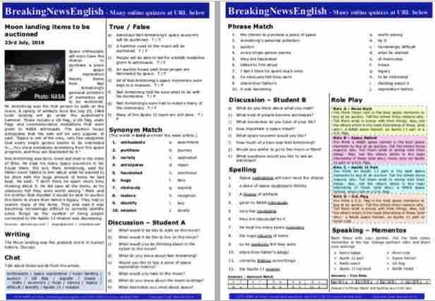 A 2-Page Mini-Lesson - Moon Landing