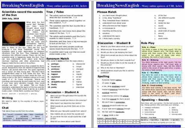 A 2-Page Mini-Lesson - Sun's Sounds