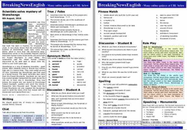 A 2-Page Mini-Lesson - Stonehenge