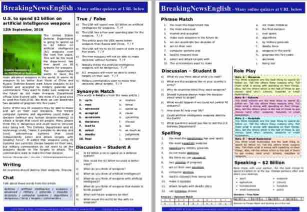 A 2-Page Mini-Lesson - Weapons