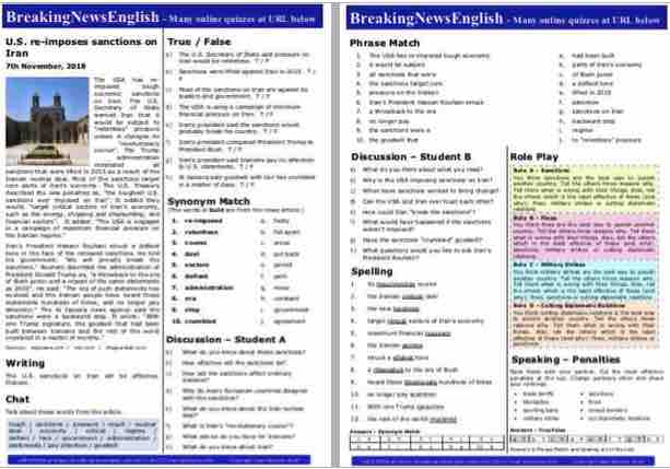 A 2-Page Mini-Lesson - Iran Sanctions