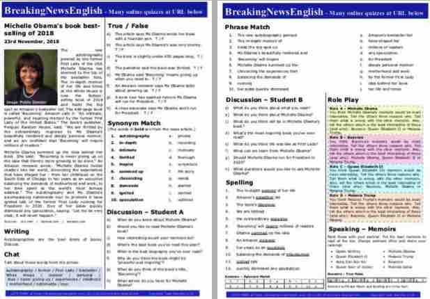 A 2-Page Mini-Lesson - Michelle Obama