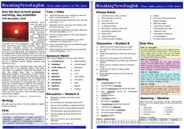 A 2-Page Mini-Lesson - Sun Dimming