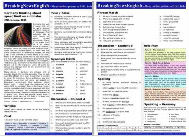 A 2-Page Mini-Lesson - Autobahn Speed
