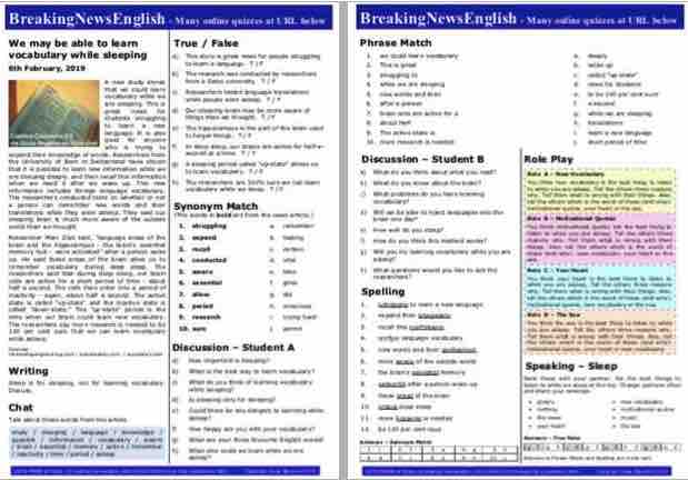 A 2-Page Mini-Lesson - Learning Vocabulary