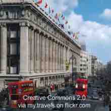 An ESL lesson on Oxford Street  - World-famous London shopping street pedestrianized 